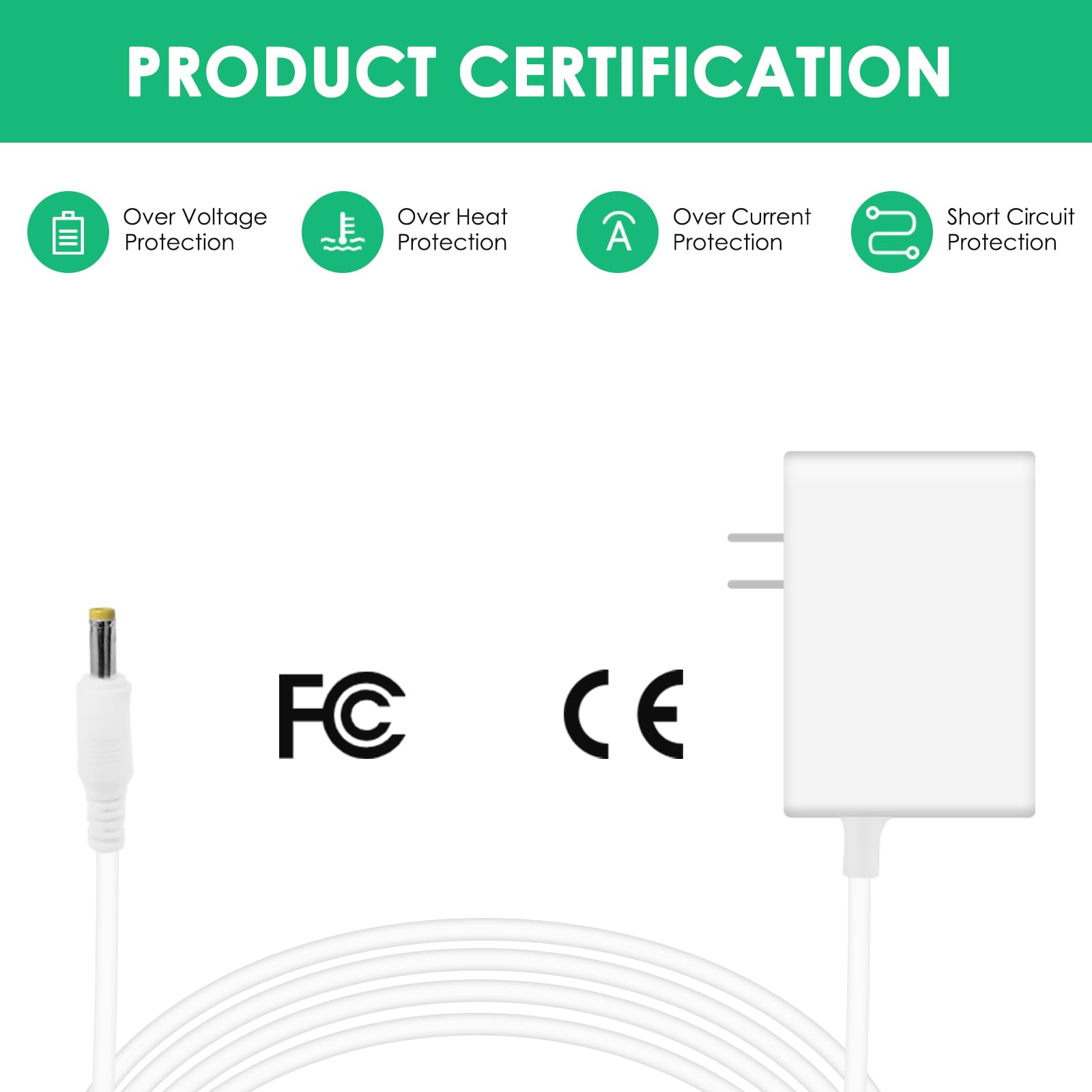 Mrgru Replacement Power Cord for Skylight Calendar 860004165262 Compatible with Skylight 15 inch Wall Planner Digital Calendar & Chore Chart Charger Power Adapter (Only for 12V)