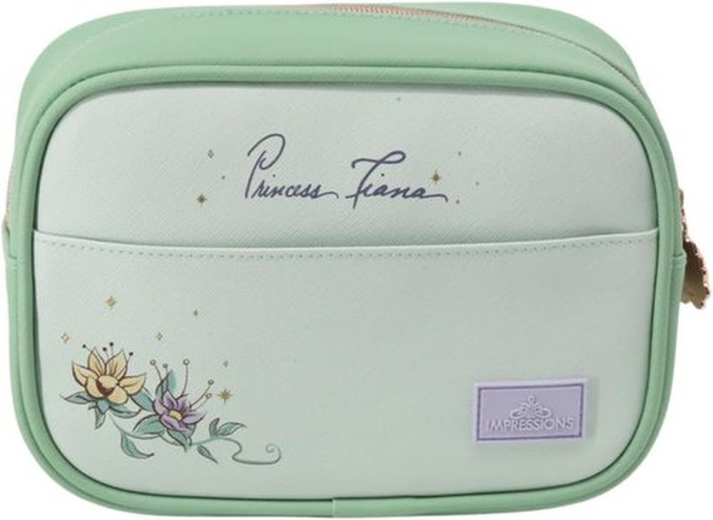Impressions Vanity Tiana Cosmetic Pouch - Travel Makeup Bag Organizer with Inner Zipper Pocket & Faux Saffiano Leather Design