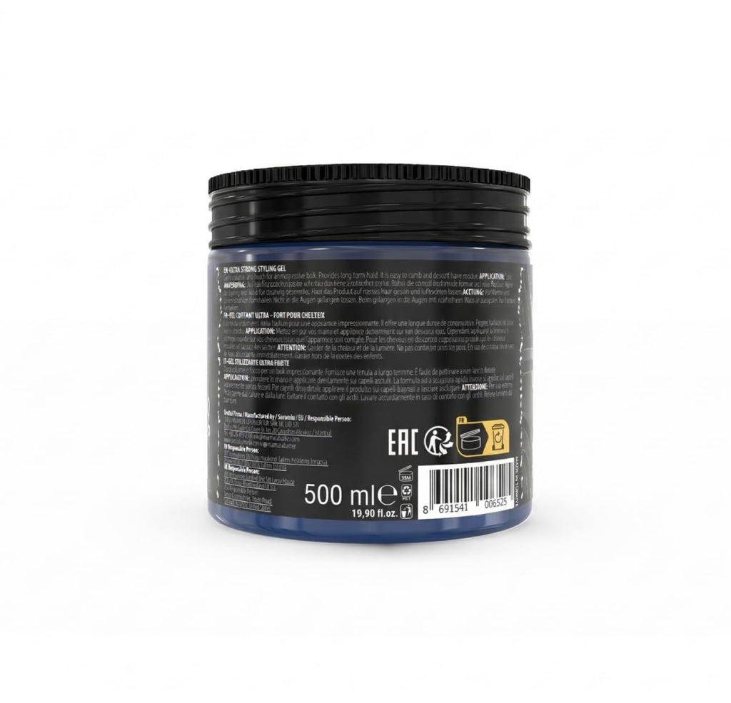 barber marmara No 34 Hair Styling Gel for Men Strong Hold, Long-Lasting Volume, No Residue, Style Wet Or Dry Masculine Fresh Barber Quality Finish 16.9 fl oz