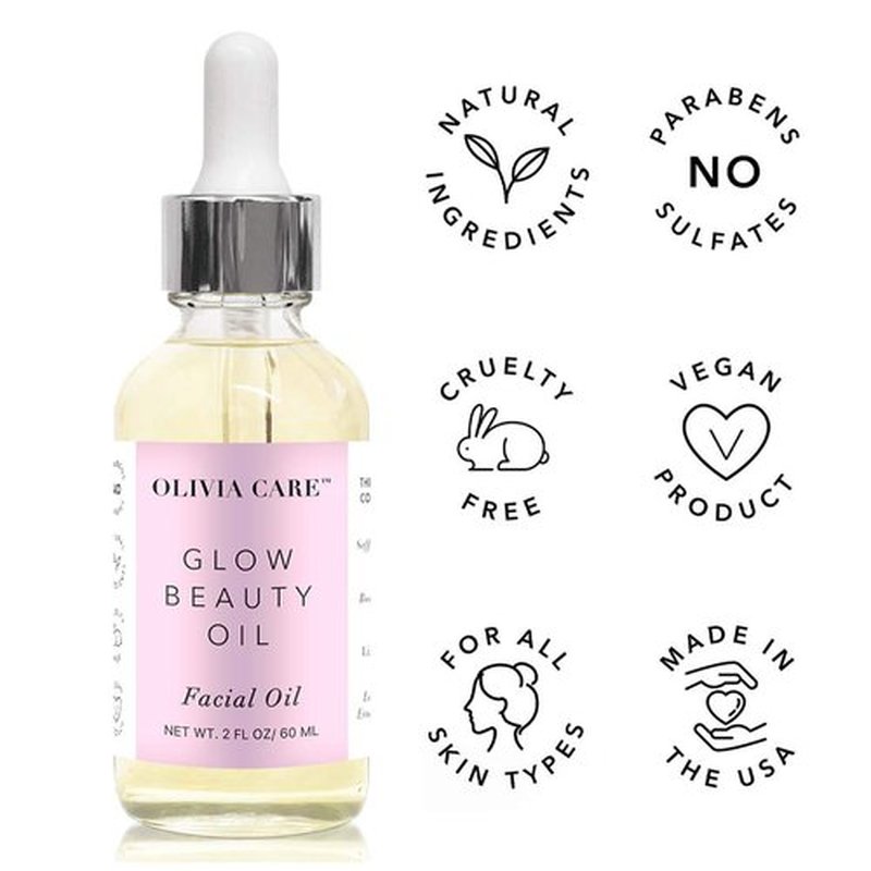 Olivia Care Facial Oil For Glowing Skin Infused with Rosehip, Safflower, Vitamin E & Lavender Essential Oil - Moisturize, Calms, Clear Pores & Antioxidants, Helps in Removing Acne scars