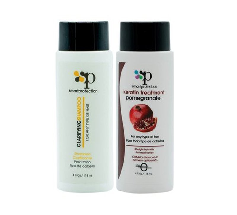Skiennix Pomegranate Keratin Treatment - Anti-Frizz Hair Repair with Clarifying Shampoo, 4oz