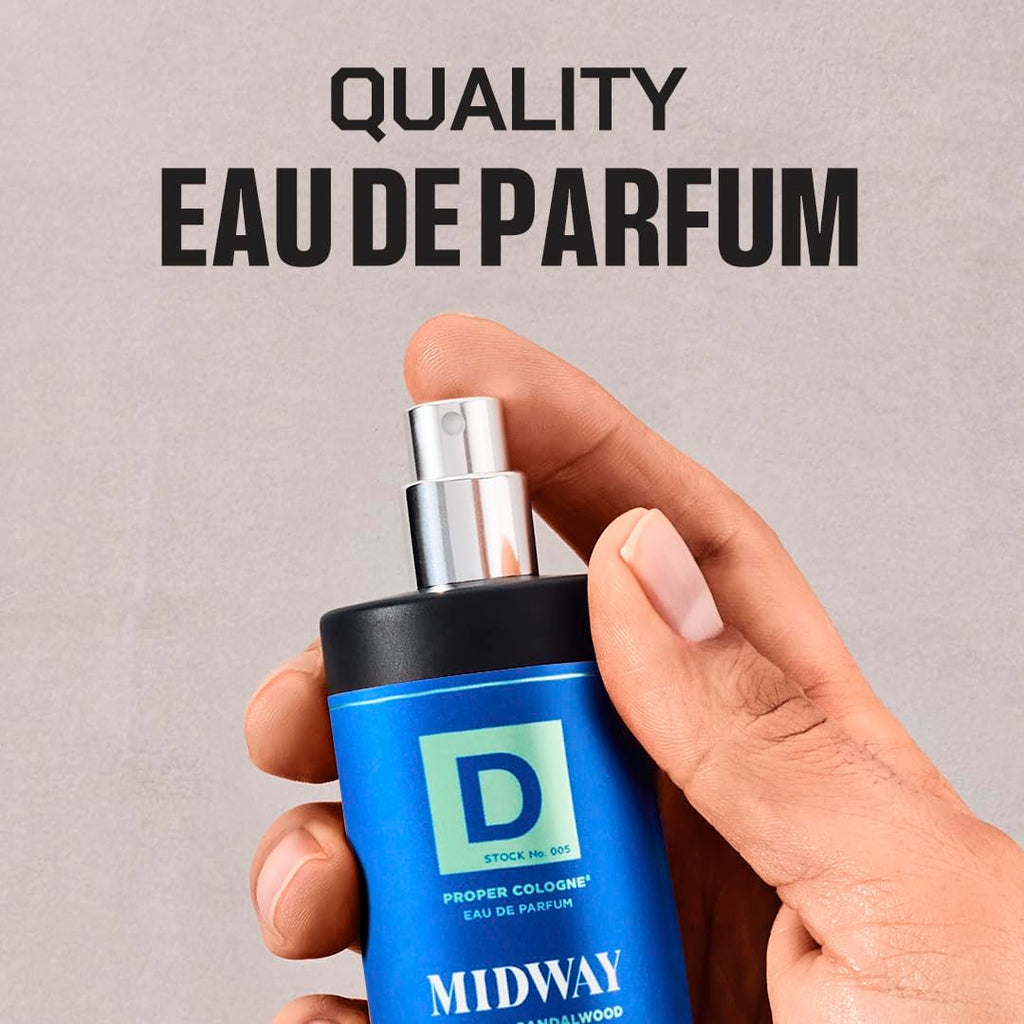 Duke Cannon Proper Cologne Midway | Men's Eau de Parfum | Citrus and Cedarwood | Fresh, Woodsy, Long-Lasting Scent | 1.7 fl oz