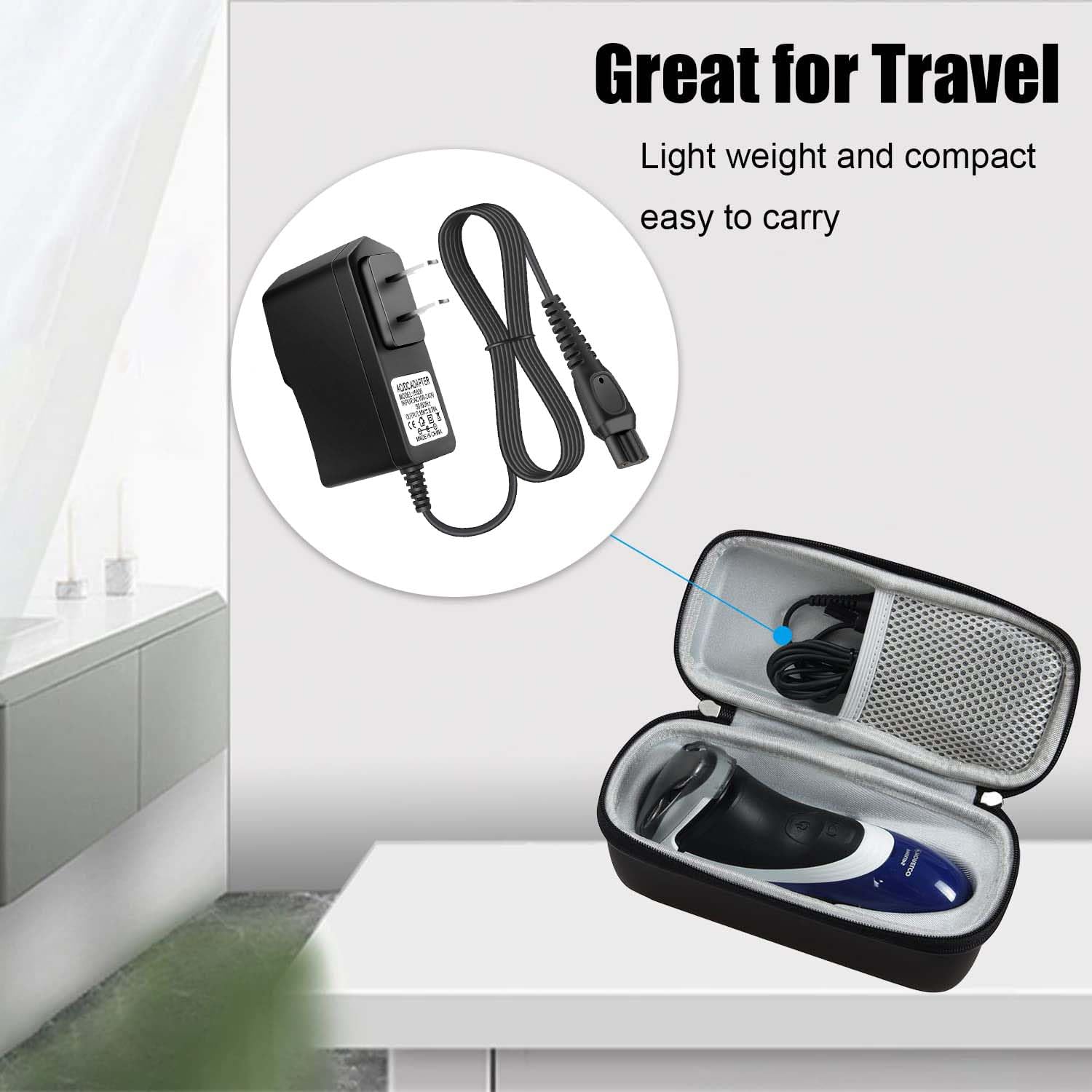 HQ8505 Charger for Philips Norelco 7000 5000 3000 8000X 8500X 9000 Series MG7 S1560 Electric Beard Trimmer 15V AC Adapter Power Supply Cord