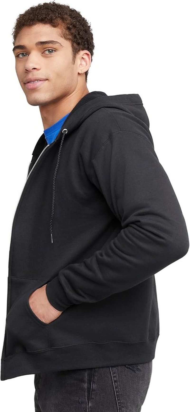 Hanes Men's Zip-Up Hoodie - EcoSmart Fleece Full-Zip Sweatshirt for Comfort & Style