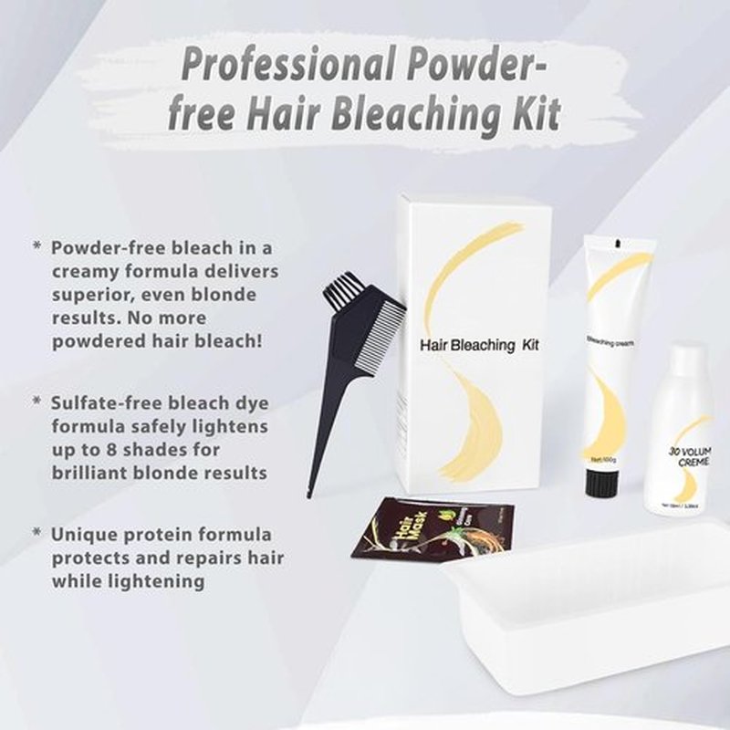 Skiennix Gentle Cream Hair Bleach Kit - Ammonia-Free, No-Drip Formula Lifts Up to 8 Levels