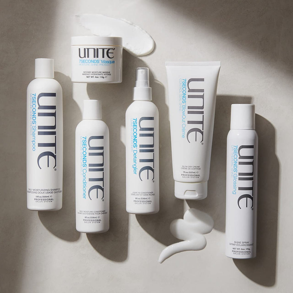 UNITE Hair 7SECONDS Glossing Spray - Weightless Shine & Humidity Control - UV & Thermal Protection - 6 Fl Oz
