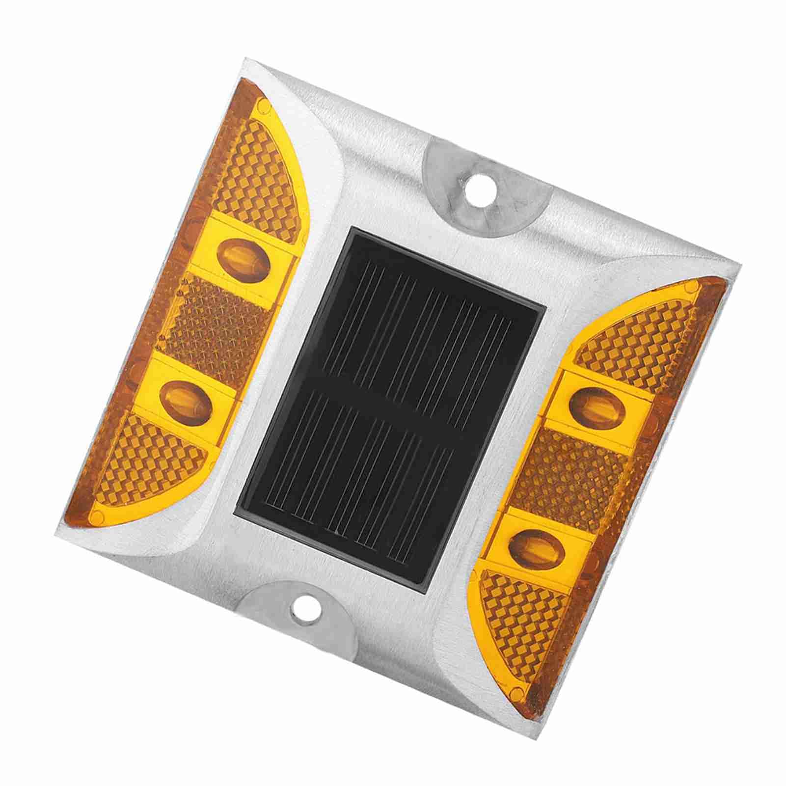 Dioche 2-Sided Reflector Road Pavement Marker, Road Emergency Aluminum Reflector with LED Flashing Security Accessories