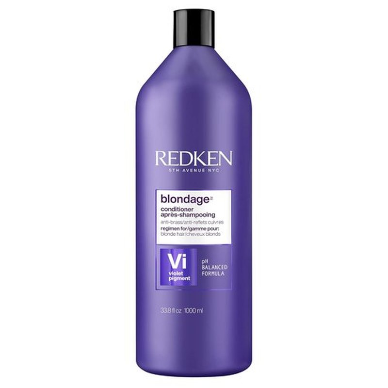 Redken Blondage Purple Conditioner - Tones & Moisturizes Brassy Blonde Hair | 33.8 Fl Oz