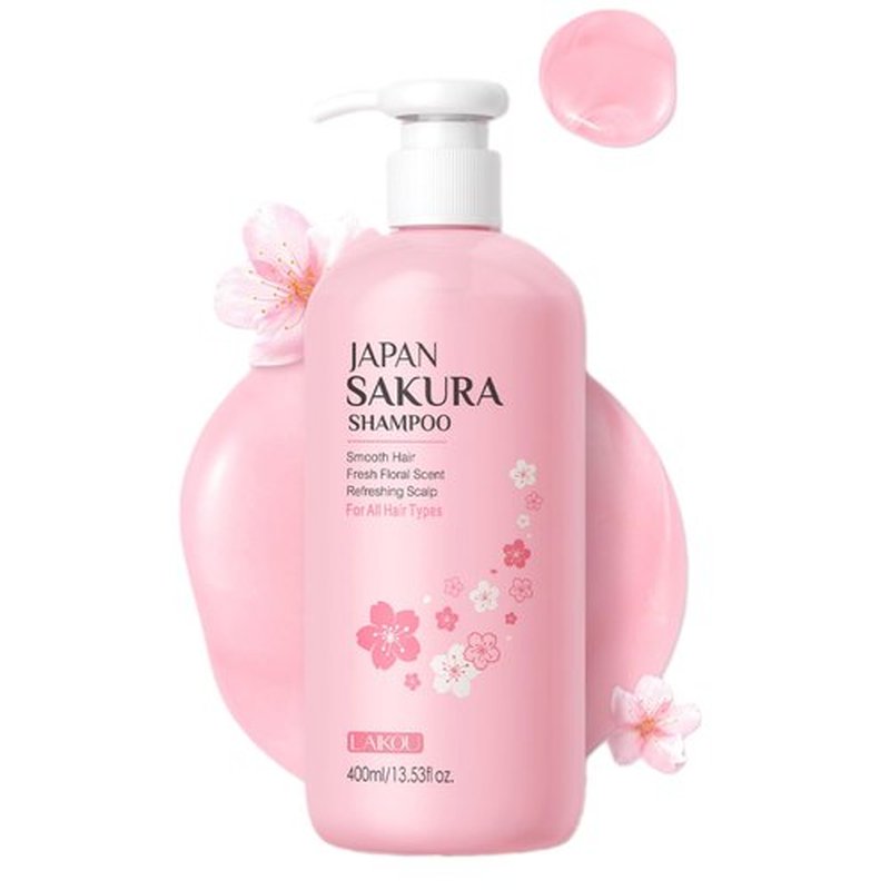 Sakura Shampoo, 14oz Clarifying, Hydrating and Thickening Hair Care, Repairs, Shine, Strengthens Volumizing Japanese Cherry Blossoms Vegan Shampoo for Dry Damaged Hair Care & Scalp Exfoliation, Pink