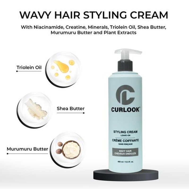 Skiennix Wavy Hair Styling Cream - Silicone-Free Formula for Soft, Flexible Waves | 400ml