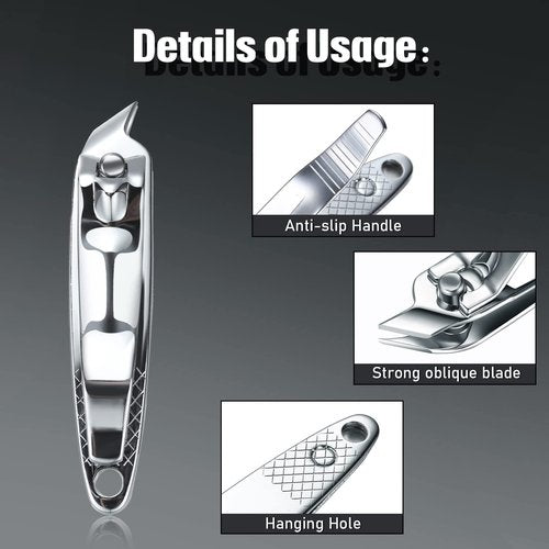 12 Pcs Nail Clippers for Women Slanted Edge Metal Side Cuticle Clippers for Nails Cutting Curved Edge Trimmer Cutter Angled Travel Pedicure Manicure Tool