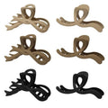COLLIBEL 5.2 Inch Extra Large Claw Clips - 6 Pcs for Thick Hair, Women's Matte Bow Ribbon Style Hair Claws