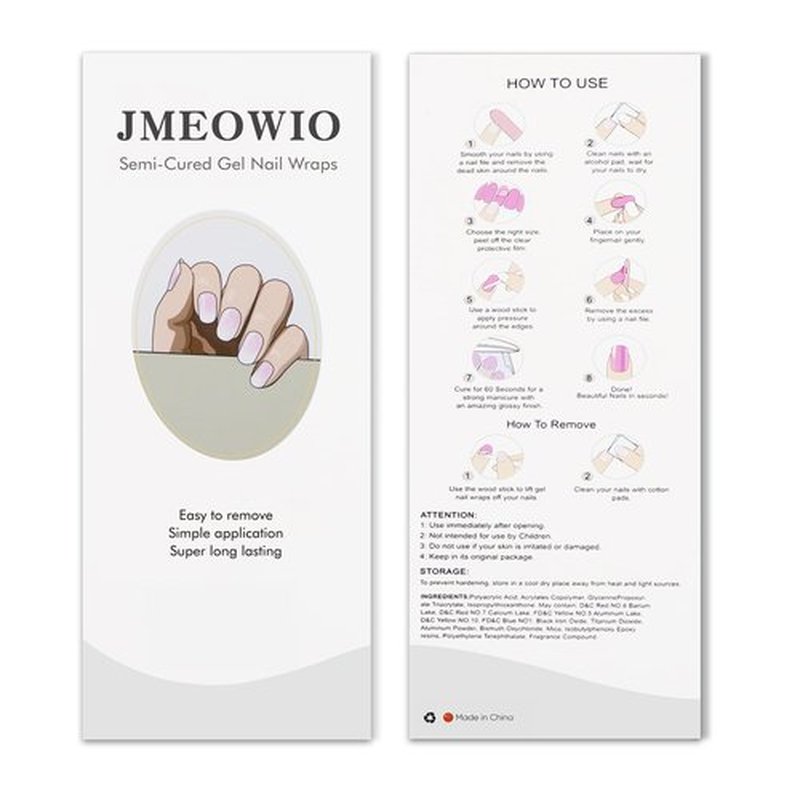 JMEOWIO Gel Nail Stickers Christmas Glitter Snowflake Semi Cured Gel Nail Strips Wraps UV/LED Nails Art Design Decoration Accessories