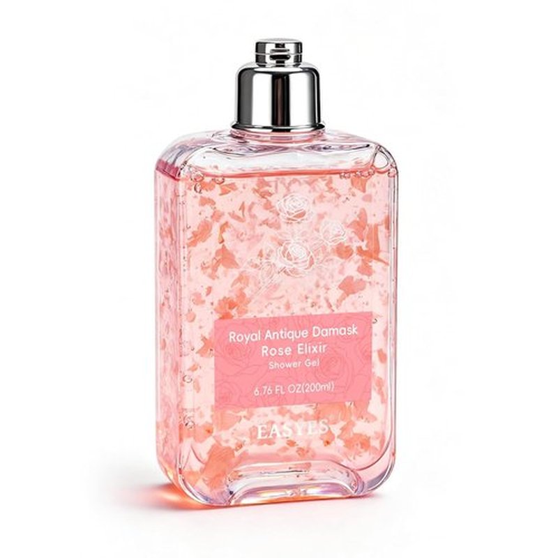 Rose Elixir Body Wash - Moisturizing Shower Gel with Triple Rose Formula | Gentle Foaming Cleanser, 7 oz