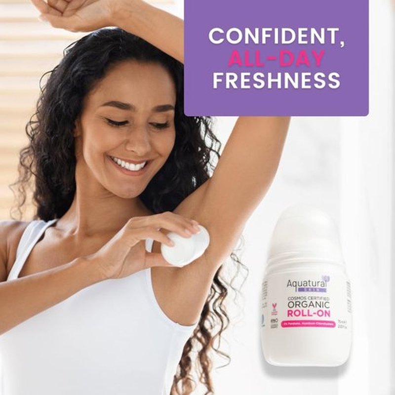 Skiennix Organic Deodorant Roll-On for Sensitive Skin - Natural Rose Vanilla, 2.53 Fl Oz | Long-Lasting Odor Protection