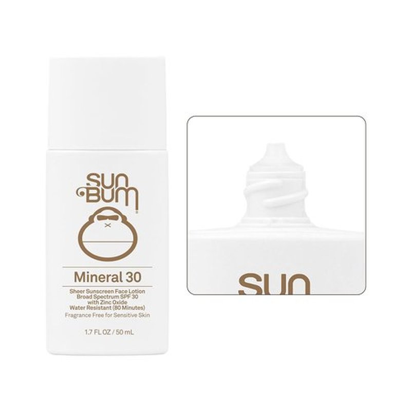 Sun Bum Mineral SPF 30 Face Sunscreen Lotion - Fragrance-Free, Moisturizing Formula - Travel Size 1.7 oz