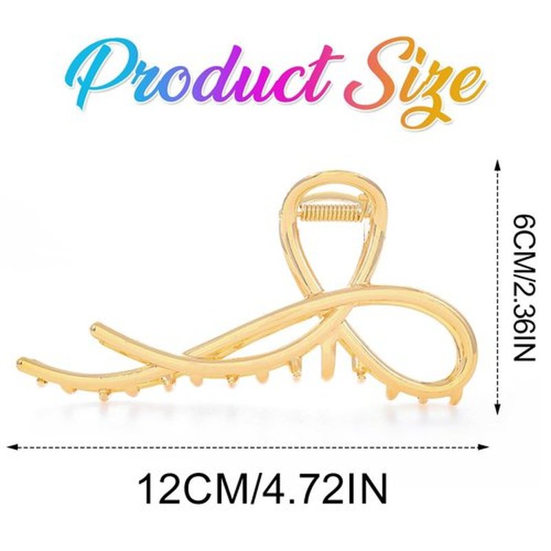 CAKURE Bow Hair Clip Metal Bow Claw Clips Large Hair Claws for Thick Hair Women Hair Accessories (Pack of 2)