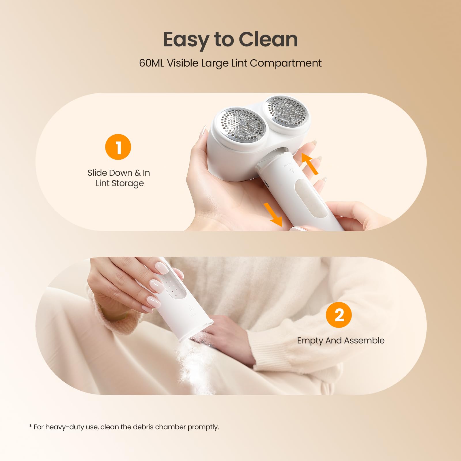 Mosthink Fabric Shaver, 2-in-1 Electric Lint Remover & Build-in Lint Brush