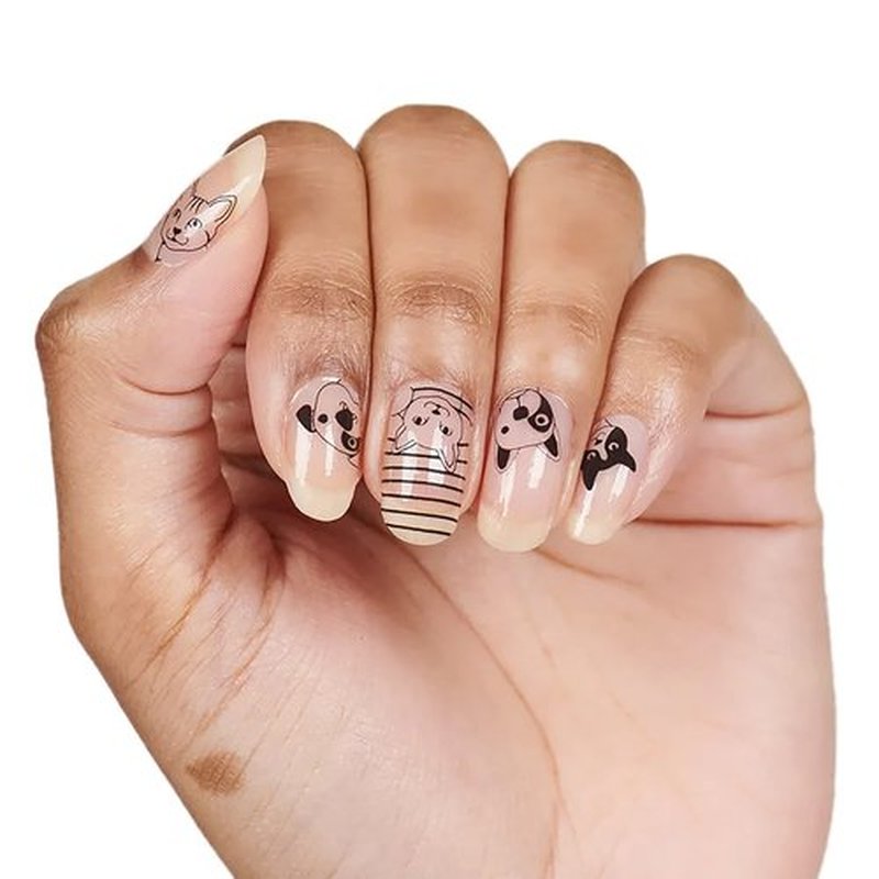 Color Street: Friends Furever (Clear overlay with cat & dog faces in black)