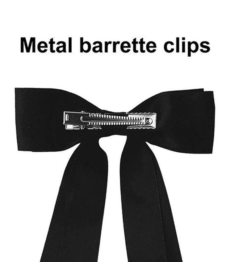 4pcs Silky Satin Ribbon Bow Hair Clips for Women Bowknot Hair Ponytail Holder Accessories for Women Girls Toddlers Teens Kids Party Wedding Prom Daily Outfits (Light pink 4pcs)