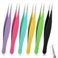 Nogeqi 6 Pcs Pointy Tweezers Pointed Tweezers Needle Nose Precision Fine Point Tweezer Pointed Tip Stainless Steel Ingrown Hair Tweezer For Nose Face Hair Eyebrow Blackhead Remover Women