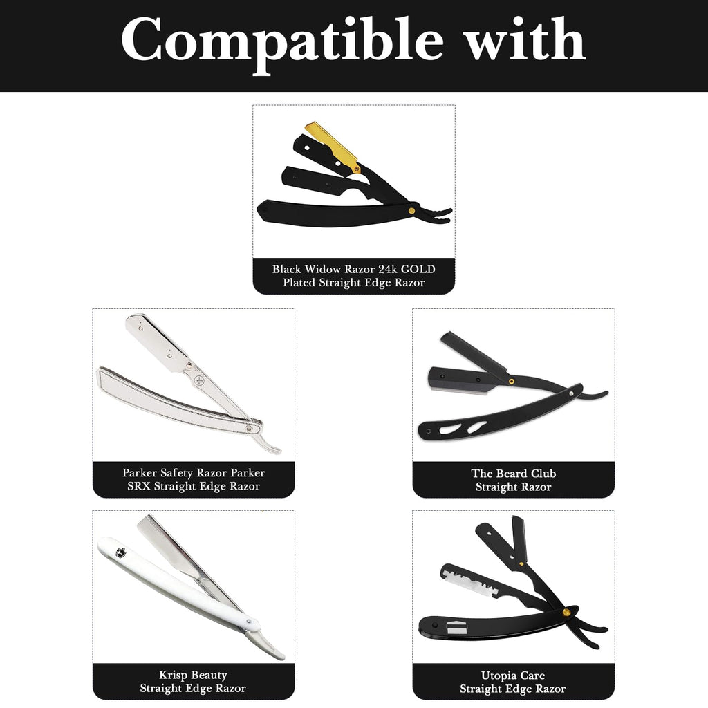 Linkidea 2 Pack Straight Razor Case, Nylon Travel Pouch for Barber Folding Shavette & Manual Razors, Protective Holder Bag (Black/Empty Case Only)