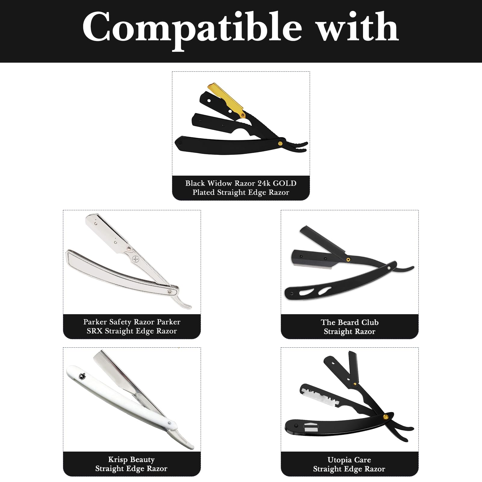 Linkidea 2 Pack Straight Razor Case, Nylon Travel Pouch for Barber Folding Shavette & Manual Razors, Protective Holder Bag (Black/Empty Case Only)
