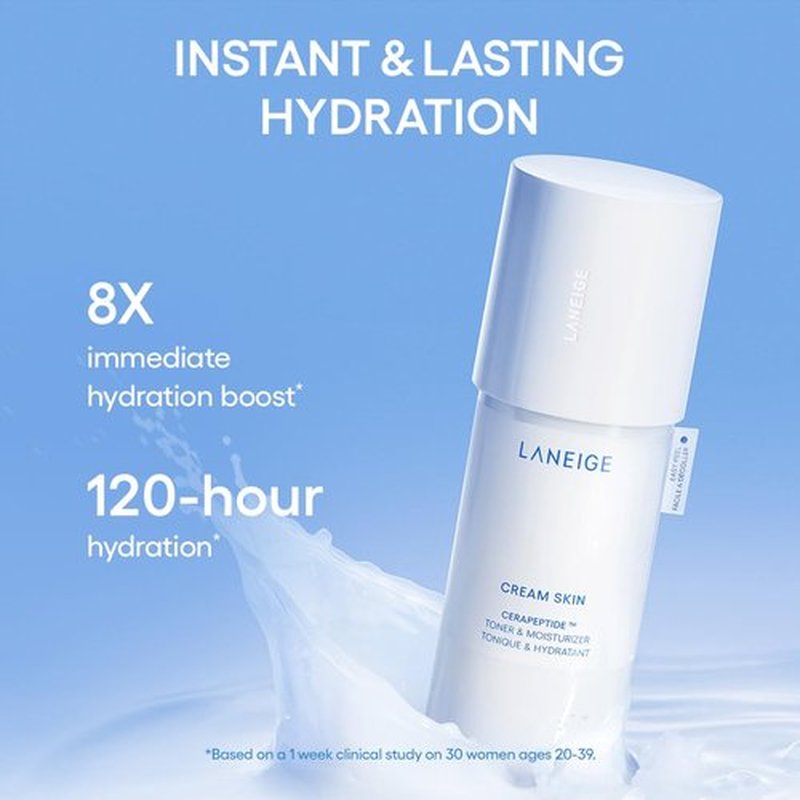 LANEIGE Water Bank Blue Hyaluronic Cream - Hydrating Korean Moisturizer with Squalane & Ceramide for Skin Barrier Support