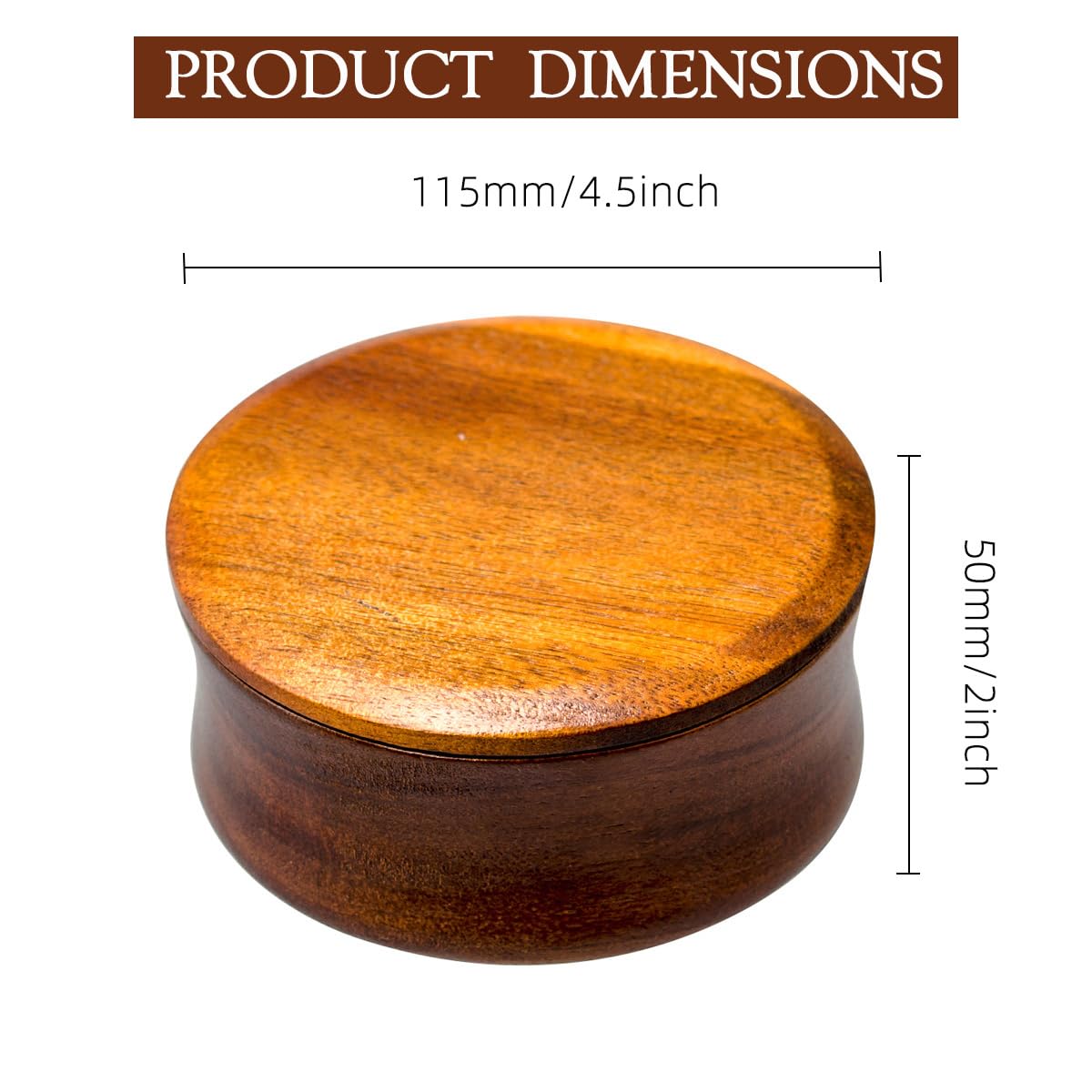 Danweix Wooden Shaving Bowl, Shaving Soap & Cream Bowl for Men Classic Style Easy to Lather Fits Wet Shaving (4#)
