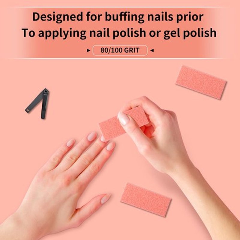 NOVAL 50 PCS Nail Buffer Block Disposable Nail Buffer Blocks Bulk Small Orange Nail Buffers Sanding Block Buff Nails for Pre-Application of Acrylic Nails, Professional Nail Salon,80/100 Grit(Orange)