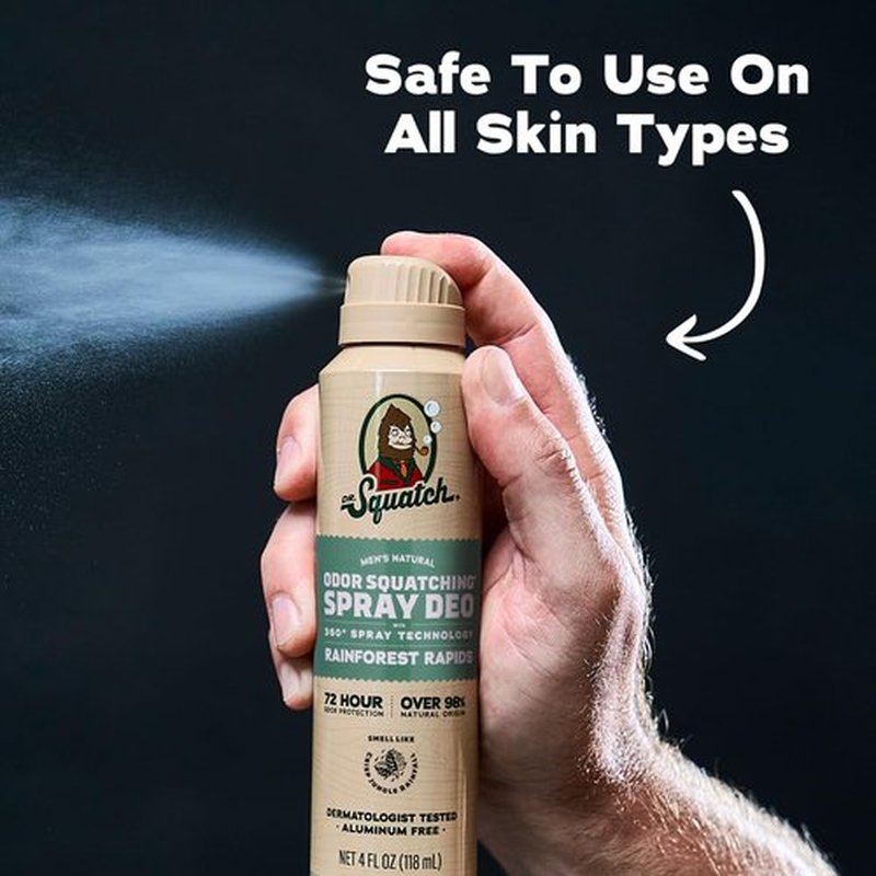 Dr. Squatch Natural Men's Deodorant - Quick-Dry, Aluminum-Free Formula | Fresh Falls & Rainforest Rapids, 4oz (2-Pack)