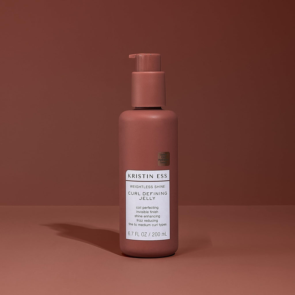Kristin Ess Weightless Shine Curl Defining Jelly with Glycolic Acid - For Curly Hair, Frizz Control, Humidity Shielding, Vegan, Color + Keratin Safe