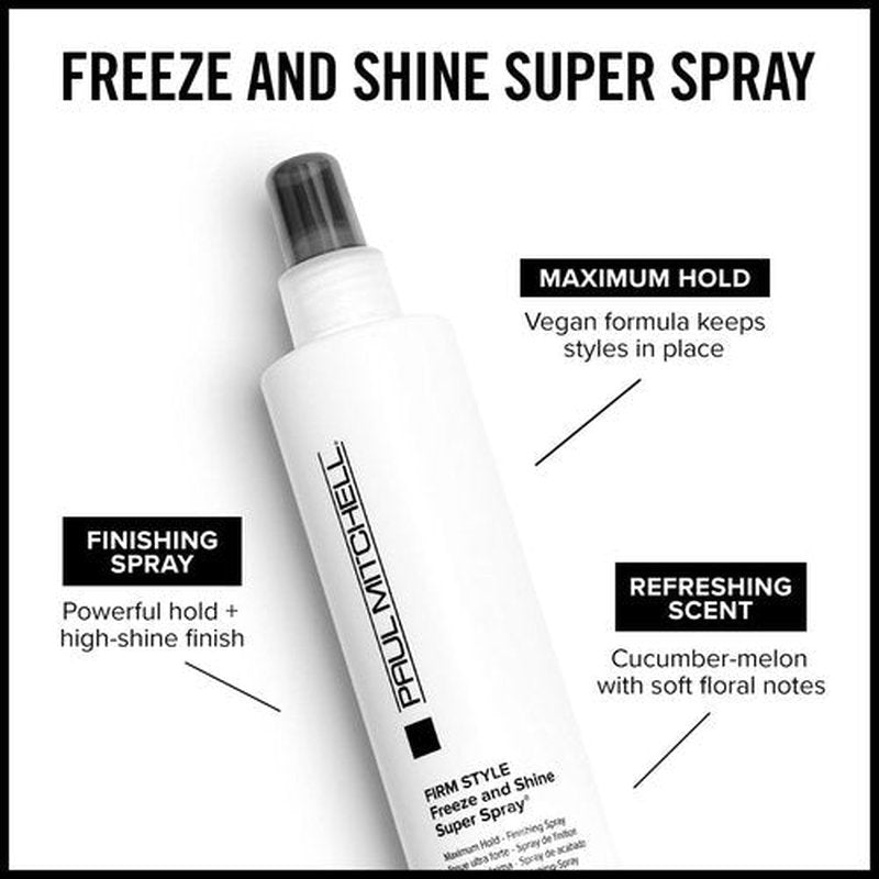 Paul Mitchell Freeze and Shine Super Hairspray - Maximum Hold for Coarse Hair | Shiny Finish 10 oz