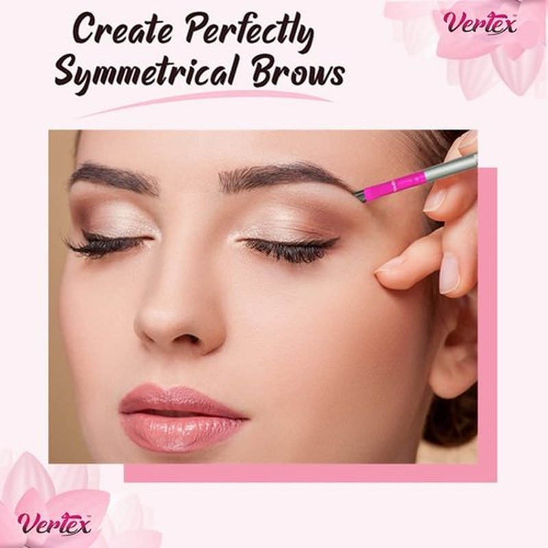 Skiennix Firm Eyebrow Brush Kit - Waterproof Pomade Applicator for Precise Brow Contouring | 2-Piece Set