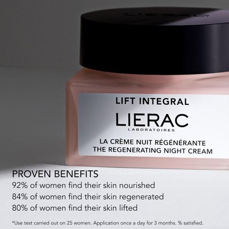 Lierac Lift Integral Night Cream Refill - Firming & Lifting Night Moisturizer with Hyaluronic Acid, Rose RNA & Black Tulip Extract, Suitable for All Skin Types, Including Sensitive - 50ml Refill