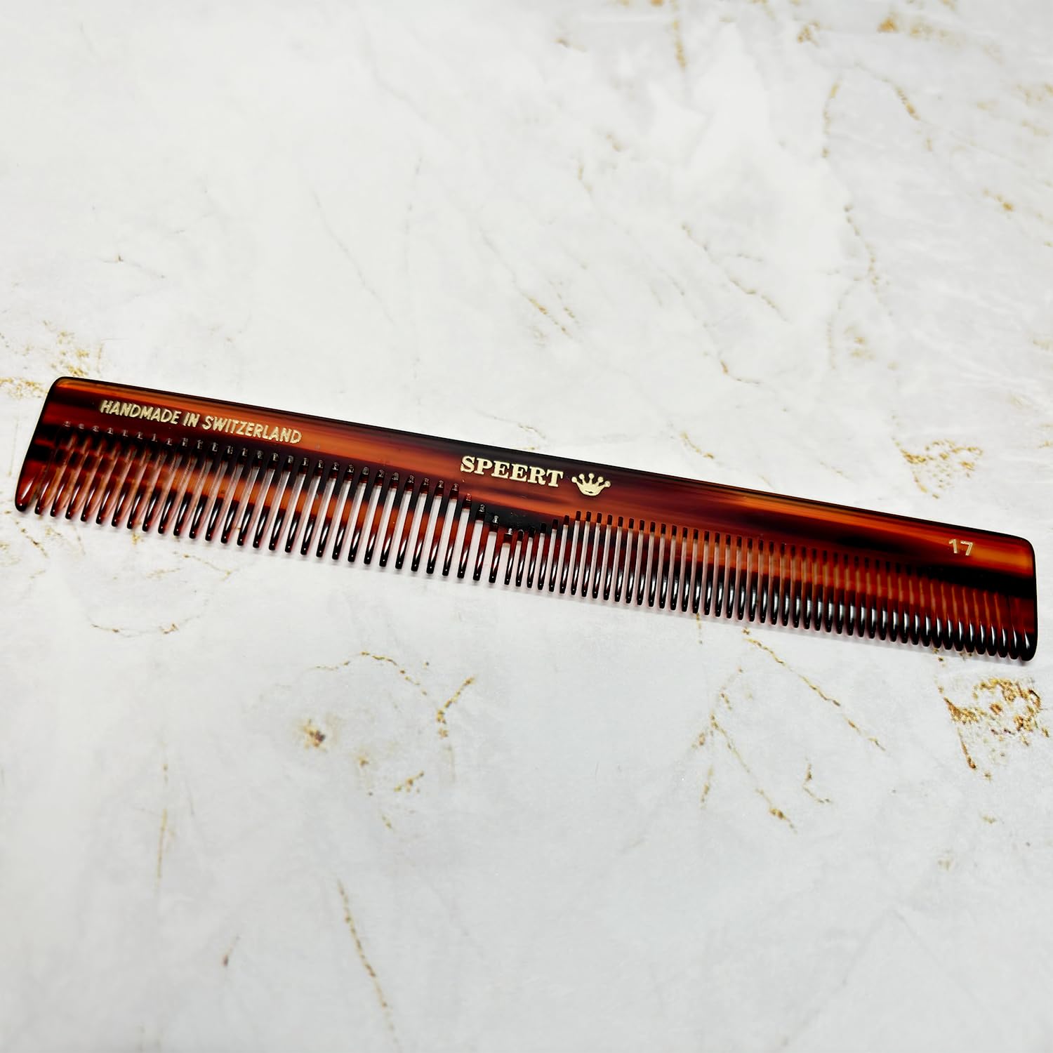 Speert #17 Handmade Wide Narrow Tooth Mustache Beard Comb Small Tortoise Havana Acetate Thick Coarse Curly Fine Short Pocket Sized Facial Hair Grooming Tangle Free Beard Straightener Growth Care Comb