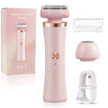 2-in-1 IPX7 Waterproof Wet Dry Bikini Shaver, Painless Wireless USB Rechargeable Portable Groomer for Women & Men Body Face
