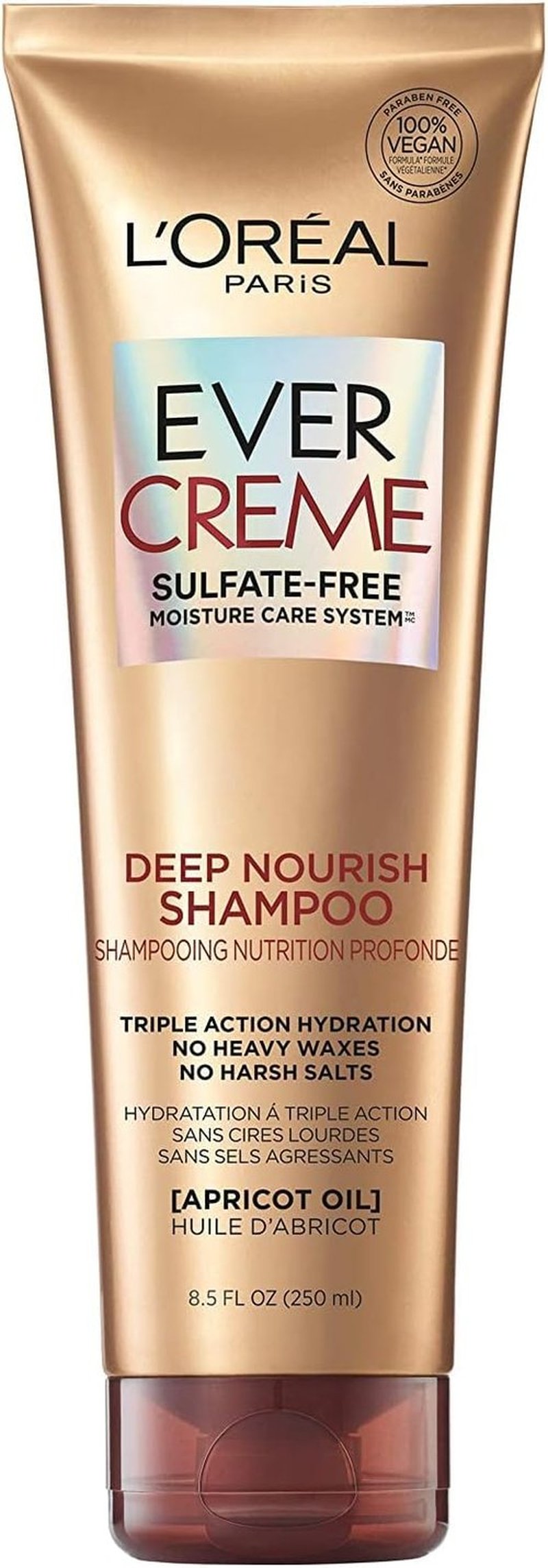 L'Oreal Paris EverCreme Sulfate-Free Deep Nourish Shampoo - 8.5 Oz | Pack of 2 for Healthy Hair