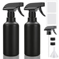 Skiennix 16.9oz Plastic Spray Bottles - Heavy Duty for Hair Mist & Cleaning Solutions | 2 Pack (Black)