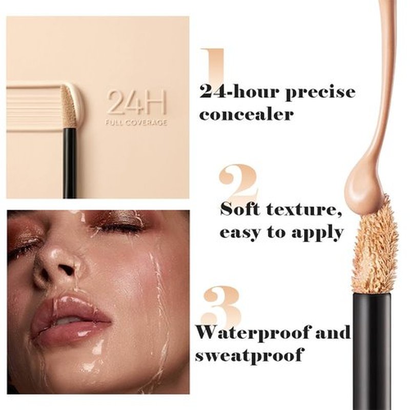 Skiennix Liquid Concealer - Full Coverage Under Eye Brightener for Dark Circles | Vegan, Waterproof, 09 Cappuccino