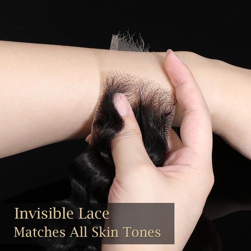 Knots Bleached CindiRiver 2x6 HD Lace Closure Deep Wave Virgin Human Hair, Invisible Real HD Lace, Natural Hairline, Skinlike Lace Frontal Closure Only