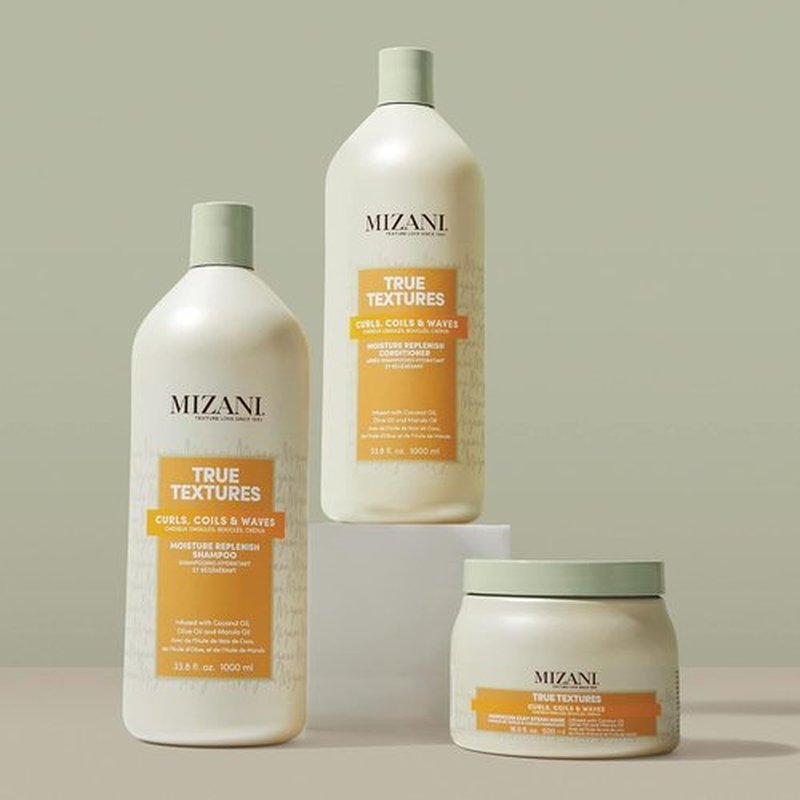 MIZANI True Textures Moisture Replenish Shampoo - Hydrating Formula for Curly Hair with Coconut Oil, Sulfate-Free