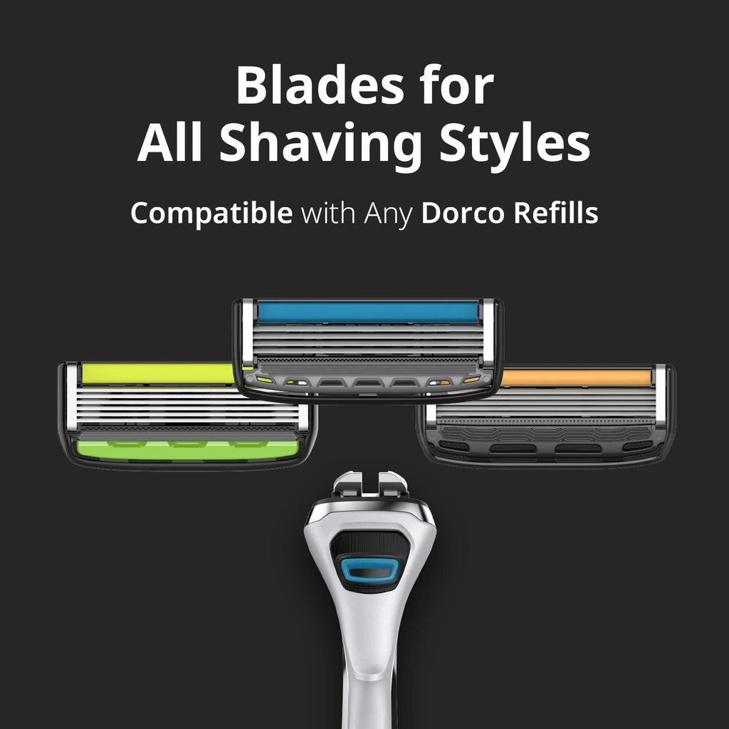 Dorco Pace 4 Pro - Four Blade Razor Shaving System - 2 Replacement Handles (Handles Only)