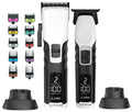 Supreme Trimmer 2-in-1 2Spee Beard Trimmer & Hair Clipper Combo | Removable Blades, 2 Speeds, LCD Display | Cordless Professional Barber Tools - Easy Color Coded Clipper Guide Combs | STB280 (White)