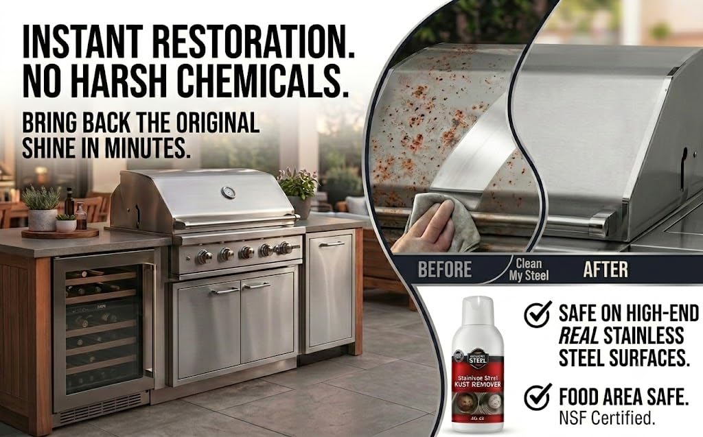 CLEAN MY STEEL Stainless Steel Rust Remover – Food Area Safe Cleaner, 4 oz