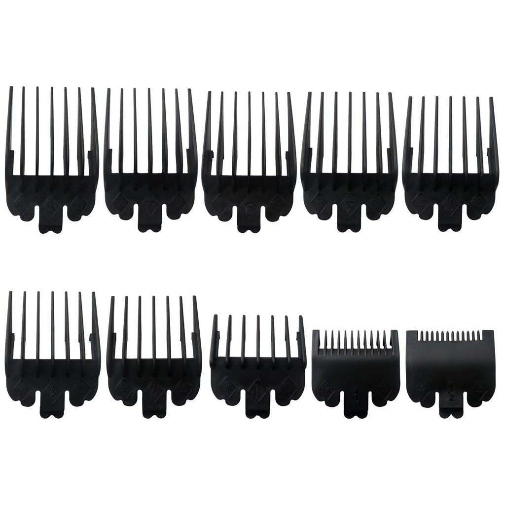 BUTITNOW New 10-Piece Hair Clipper Guards Set Compatible for Wahl, for Andis, and More 1/16" to 1" Cutting Lengths - Black
