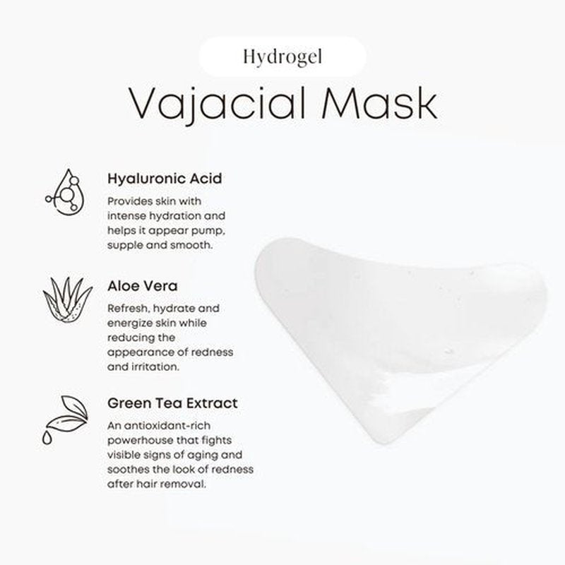 Bushbalm Hydrogel Vajacial Triangle Mask - Hydrating Post-Hair Removal Patch with Hyaluronic Acid and Aloe Vera to Cool and Soothe Skin, Triangle Only