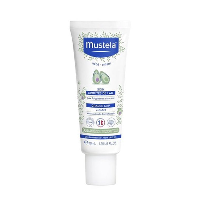 Mustela Cradle Cap Cream - Fragrance-Free Baby Moisturizer for Seborrheic Dermatitis - 1.35 fl. oz.