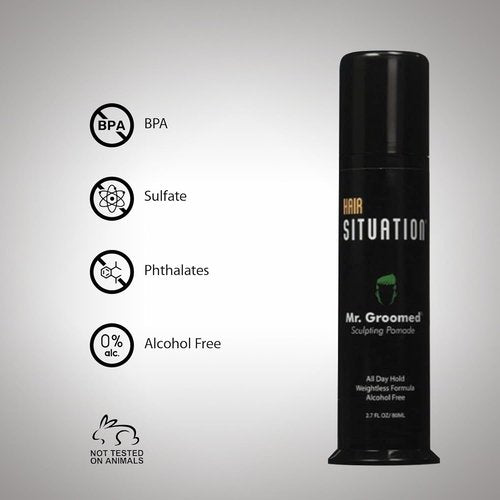Mr. Groomed Matte Pomade for Men - Strong All-Day Hold & Natural Matte Finish - Non-Greasy, Alcohol-Free, 2.7 oz