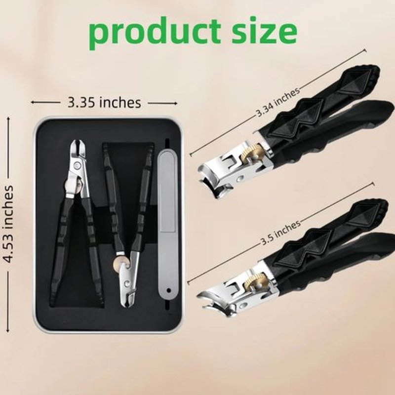 Fanyil Orthoclip, 2025 Upgraded Fanyil Orthoclip Nail Clippers with 180° Wide-Mouth Bite, Splash-Proof Design, Oblique & Flat Mouth Double Configuration, Long Handle for Easy Grip, Easy to Clean.
